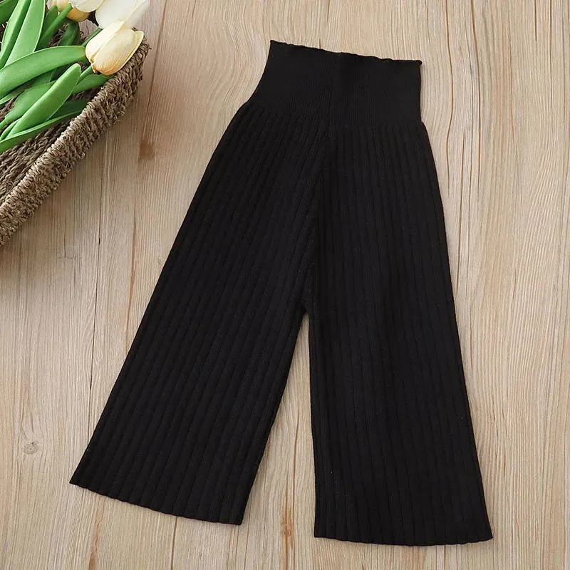 Girls Knitted Wide Leg Pants