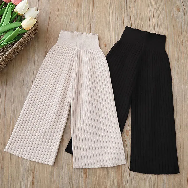 Girls Knitted Wide Leg Pants