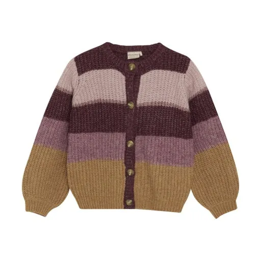 Girls Striped Knit Cardigan