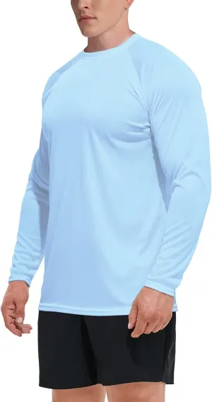 GKVK Men's Rash Guard Shirts SPF UPF 50  UV Sun Protection Long Sleeve Swim T-Shirts Lightweight Quick Dry Athletic Shirt