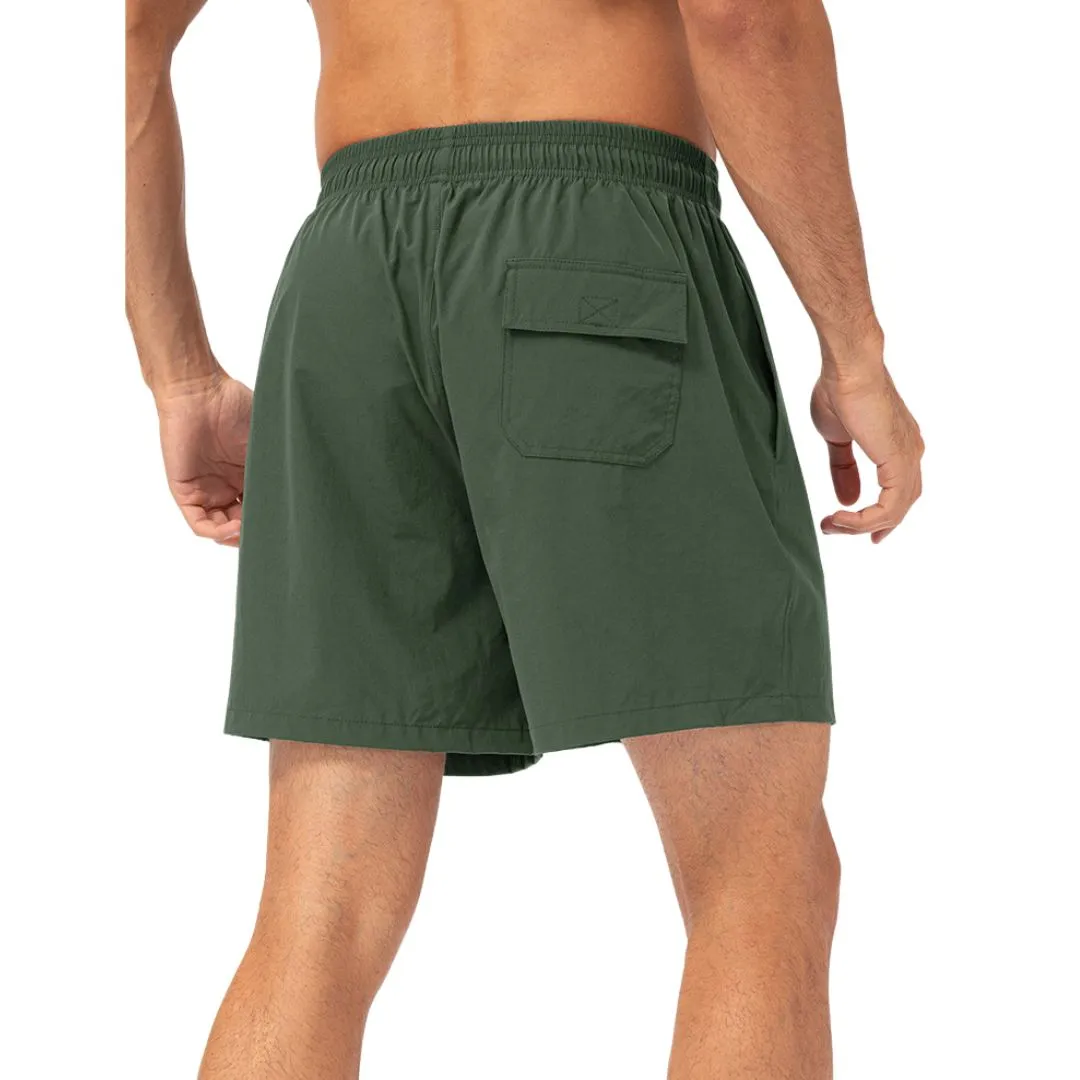Green easy care material padel shorts for men