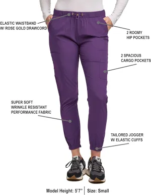 Green Town Scrubs for Women - Jogger Scrub Pant, Cargo Pockets, Stretch Fabric, Drawcord, Easy Care