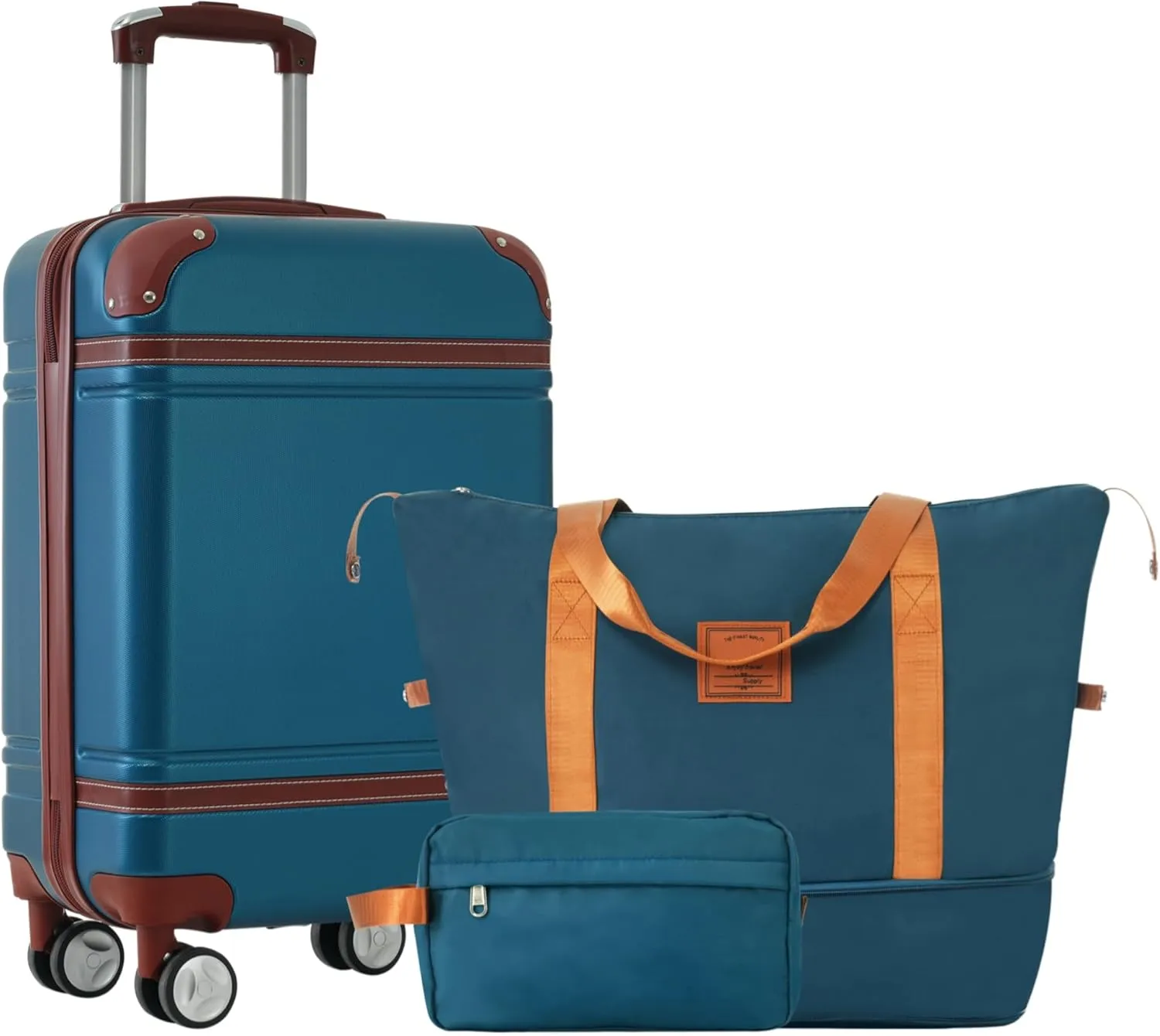 Hardshell Luggage Set for Easy Travel, Durable & Stylish Carry-On Suitcase with Spinner Wheels, Blue