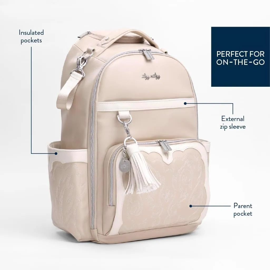 Itzy Ritzy Diaper Bag Backpack  Large Capacity Boss Plus Baby Backpack Diaper Bag Featuring 19 Pockets, Changing Pad, Stroller Clips, and Comfortable Backpack Straps, Oat