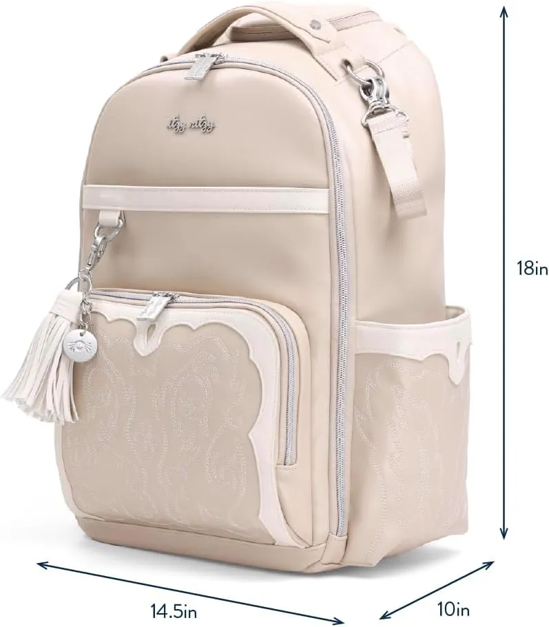 Itzy Ritzy Diaper Bag Backpack  Large Capacity Boss Plus Baby Backpack Diaper Bag Featuring 19 Pockets, Changing Pad, Stroller Clips, and Comfortable Backpack Straps, Oat