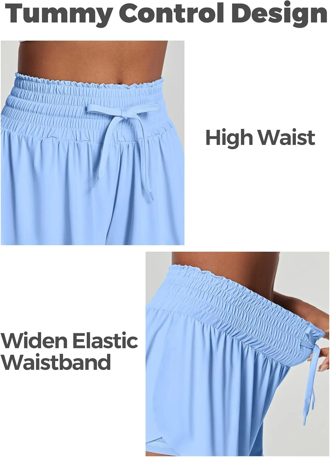 IUGA Athletic Shorts for Women High Waisted Butterfly Shorts Flowy Running Workout Tennis Skorts with Pockets Preppy Clothes