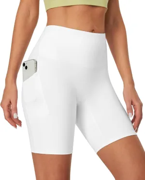 IUGA Biker Shorts Women Tummy Control 8" Workout Gym High Waisted Running Yoga Compression Spandex Shorts Women with Pockets