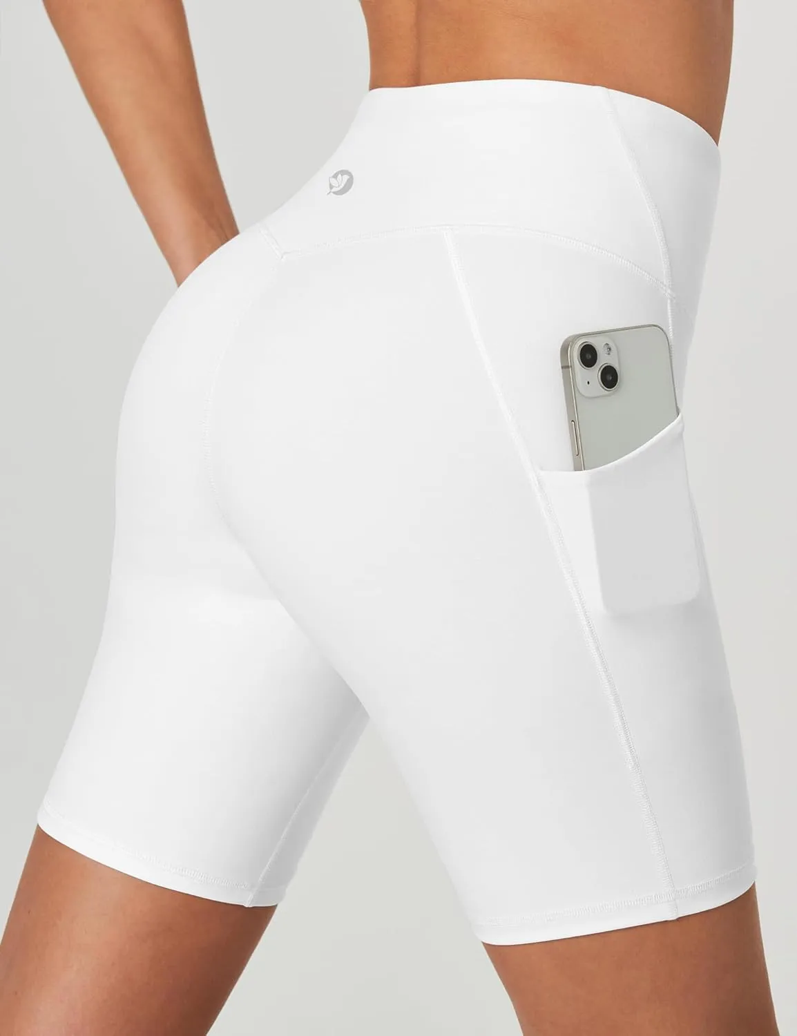 IUGA Biker Shorts Women Tummy Control 8" Workout Gym High Waisted Running Yoga Compression Spandex Shorts Women with Pockets