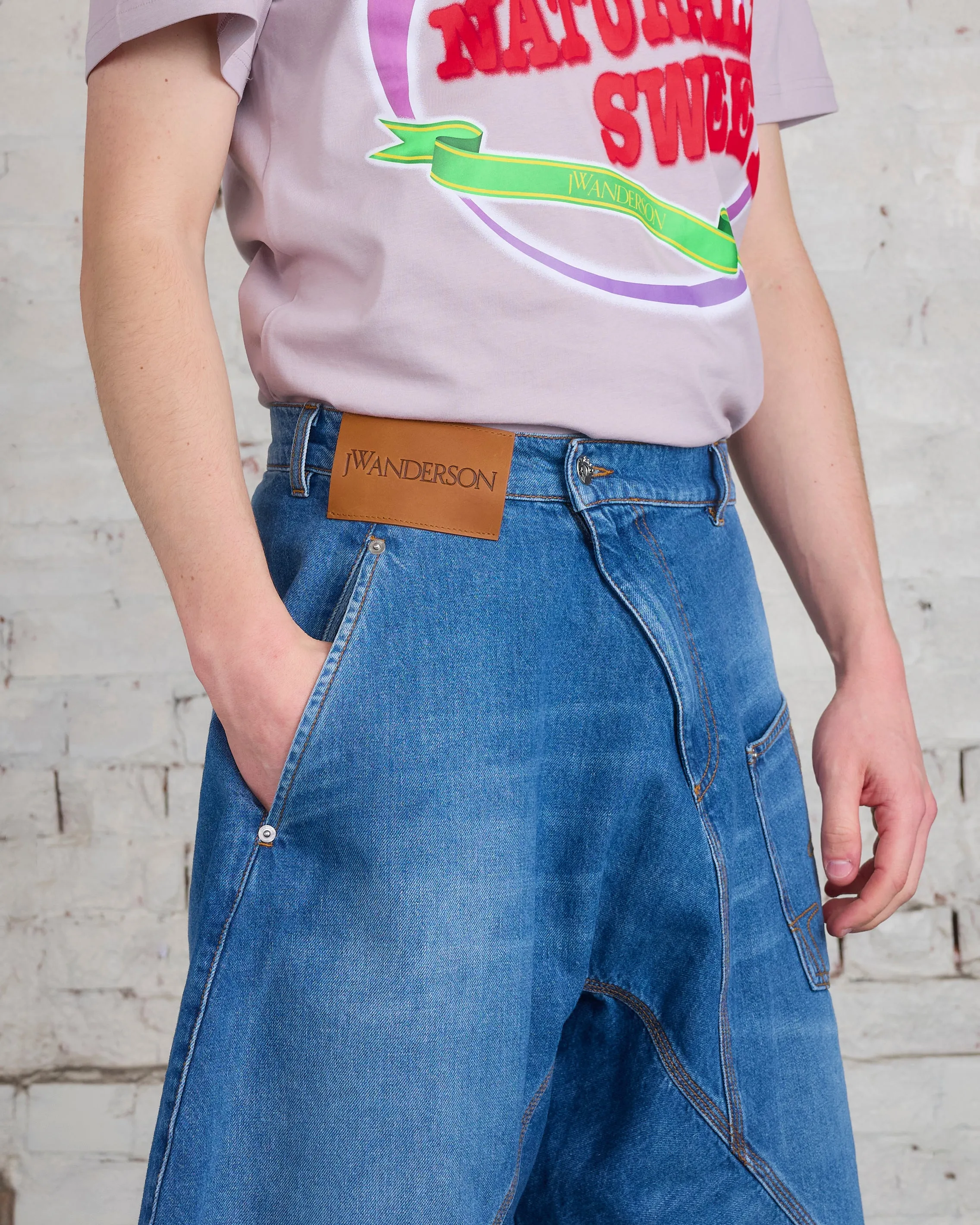JW Anderson Twisted Workwear Short Light Blue Denim