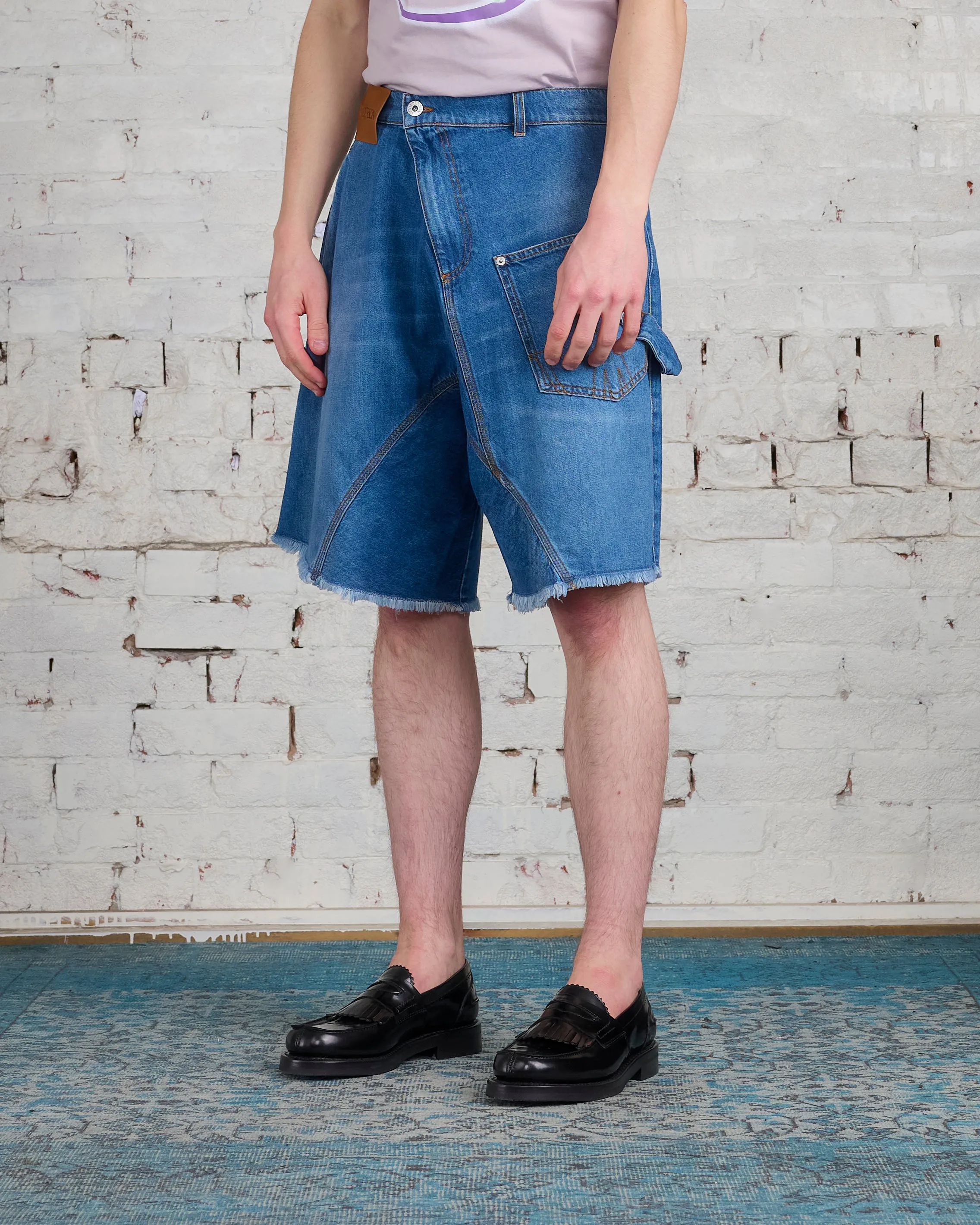 JW Anderson Twisted Workwear Short Light Blue Denim