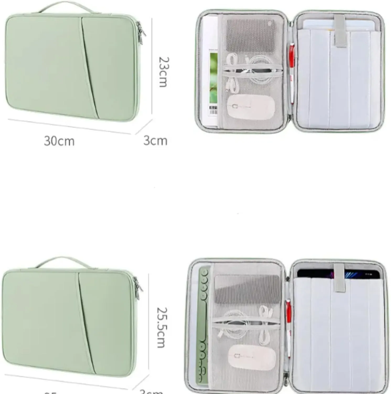 Laptop Sleeve Protective Sleeve Comaptible with MacBook Air/ 13-13.3 Notebook Multifuctional Briefcase Bag with Handle for Comfortable Travel (Gray)