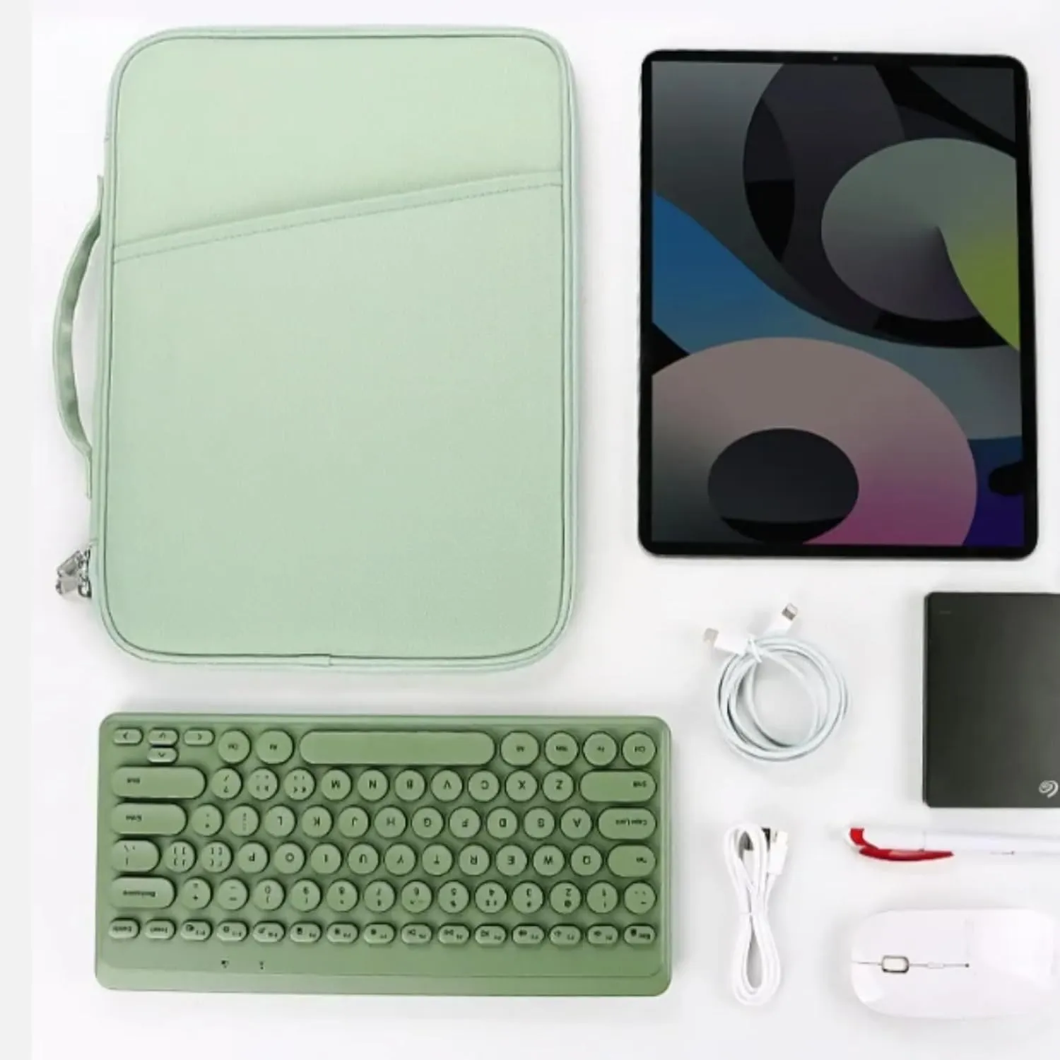 Laptop Sleeve Protective Sleeve Comaptible with MacBook Air/ 13-13.3 Notebook Multifuctional Briefcase Bag with Handle for Comfortable Travel (Lime Green)