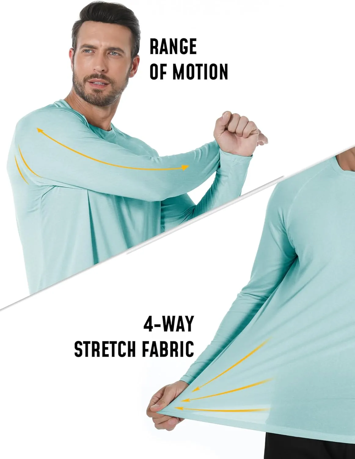 Long Sleeve Shirts for Men 4 Pack Workout T Shirt UPF 50  Rash Guard Quick Dry Fit Fishing Athletic Tshirt