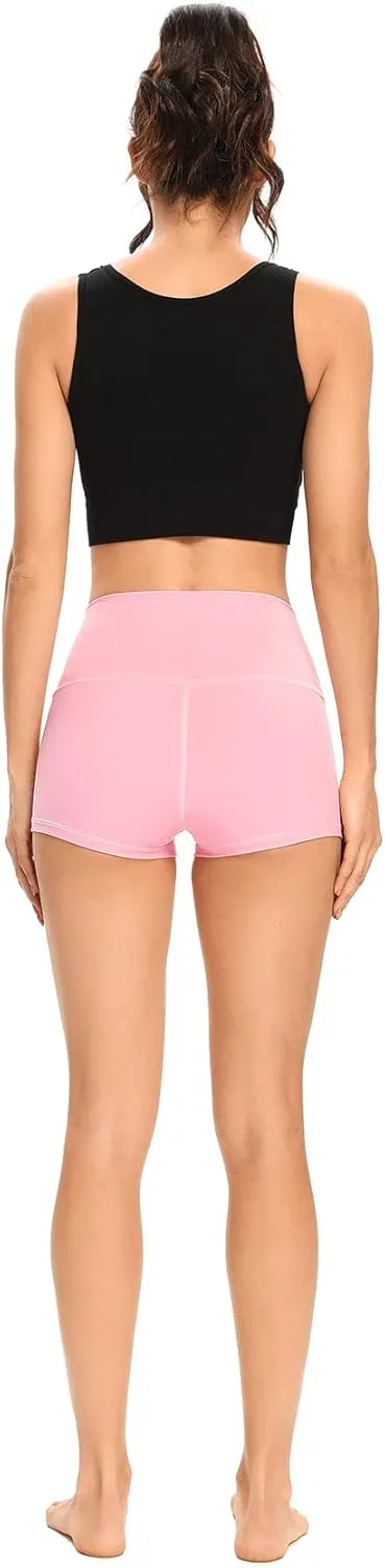 LXNMGO Women's 2"/7" High Waist Yoga Shorts Tummy Control Workout Running Biker Volleyball Shorts for Women with Side Pockets