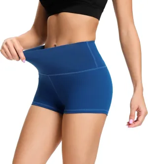LXNMGO Women's 2"/7" High Waist Yoga Shorts Tummy Control Workout Running Biker Volleyball Shorts for Women with Side Pockets