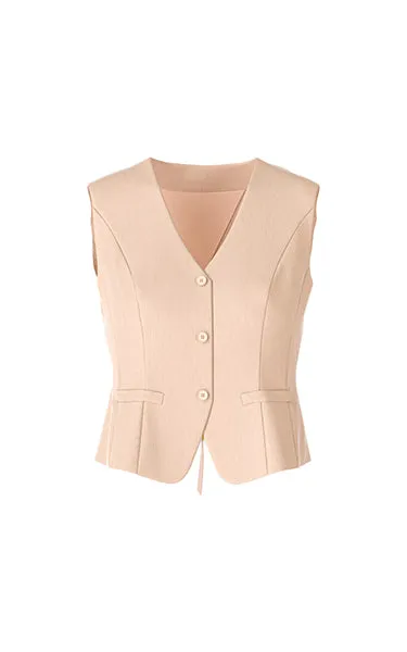Marccain Linen Vest in Rose