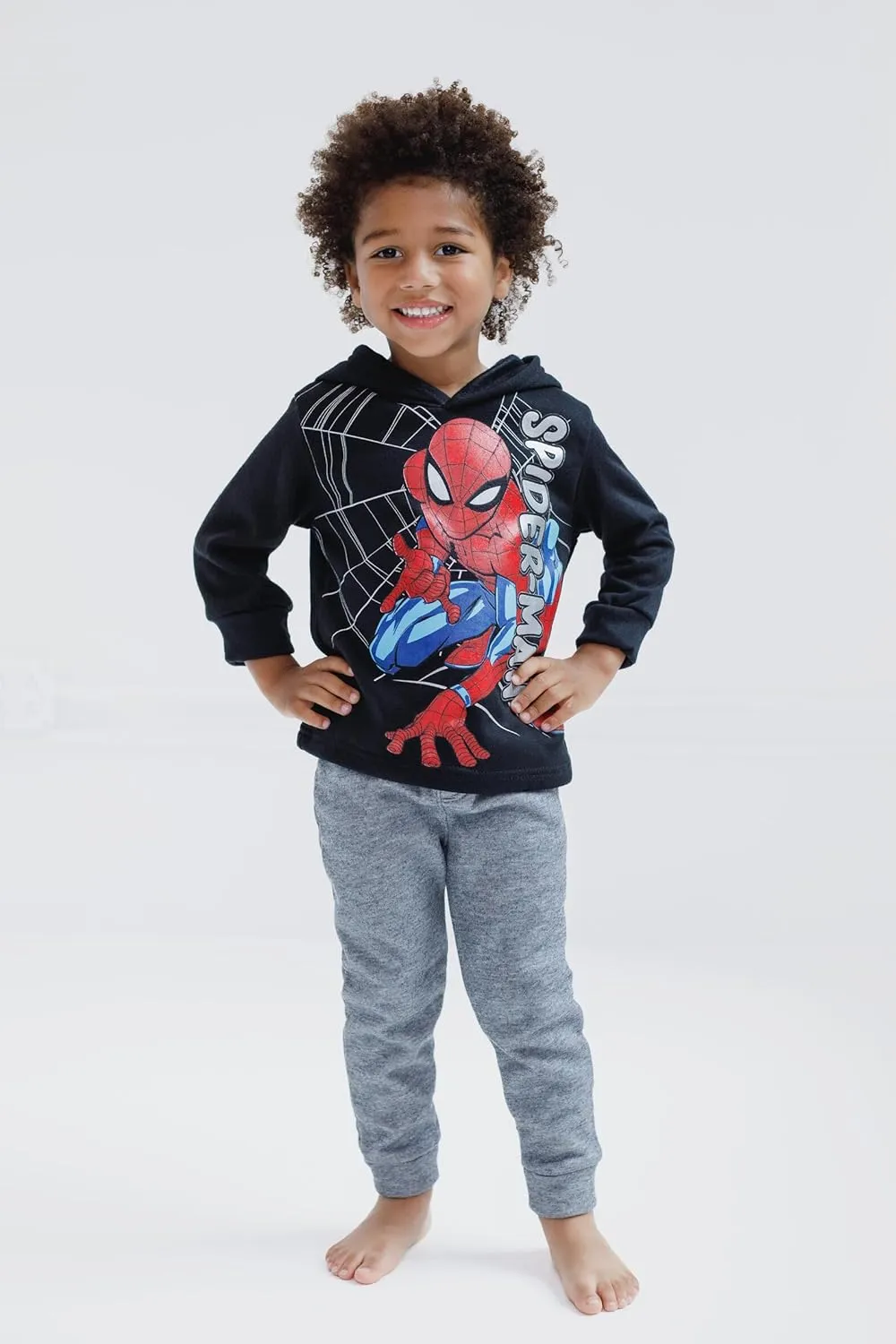 Marvel Avengers Spider-Man Fleece Pullover Hoodie and Jogger and Pants Outfit Set Toddler to Big Kid Sizes (2T - 18-20)