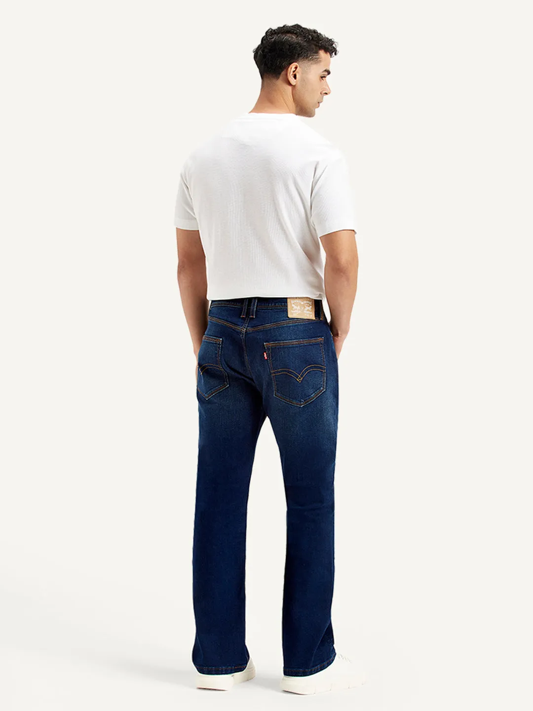 Men's 527 Navy Blue Bootcut Fit Mid Rise Jeans