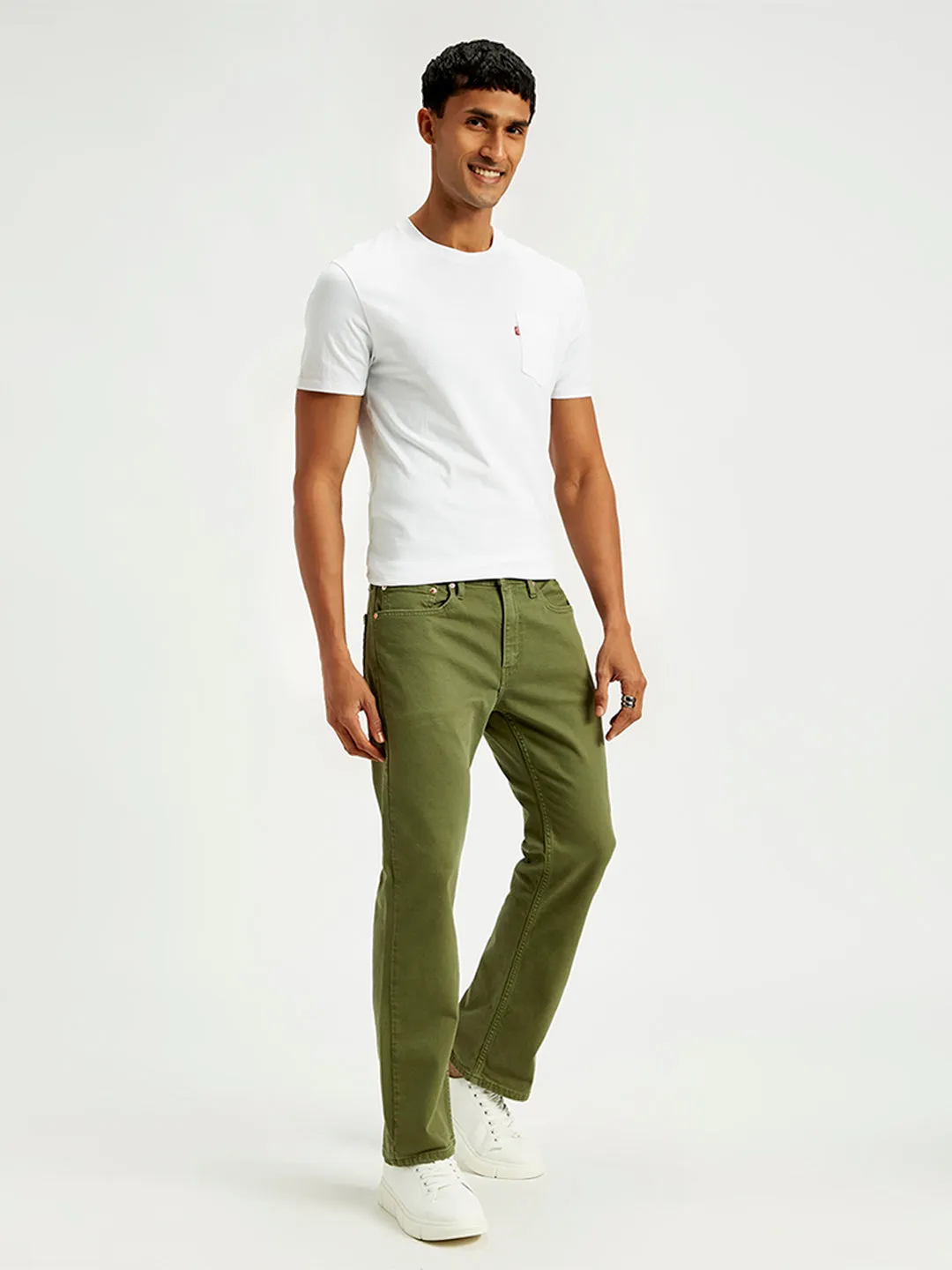 Men's 527 Olive Green Bootcut Fit Mid Rise Jeans