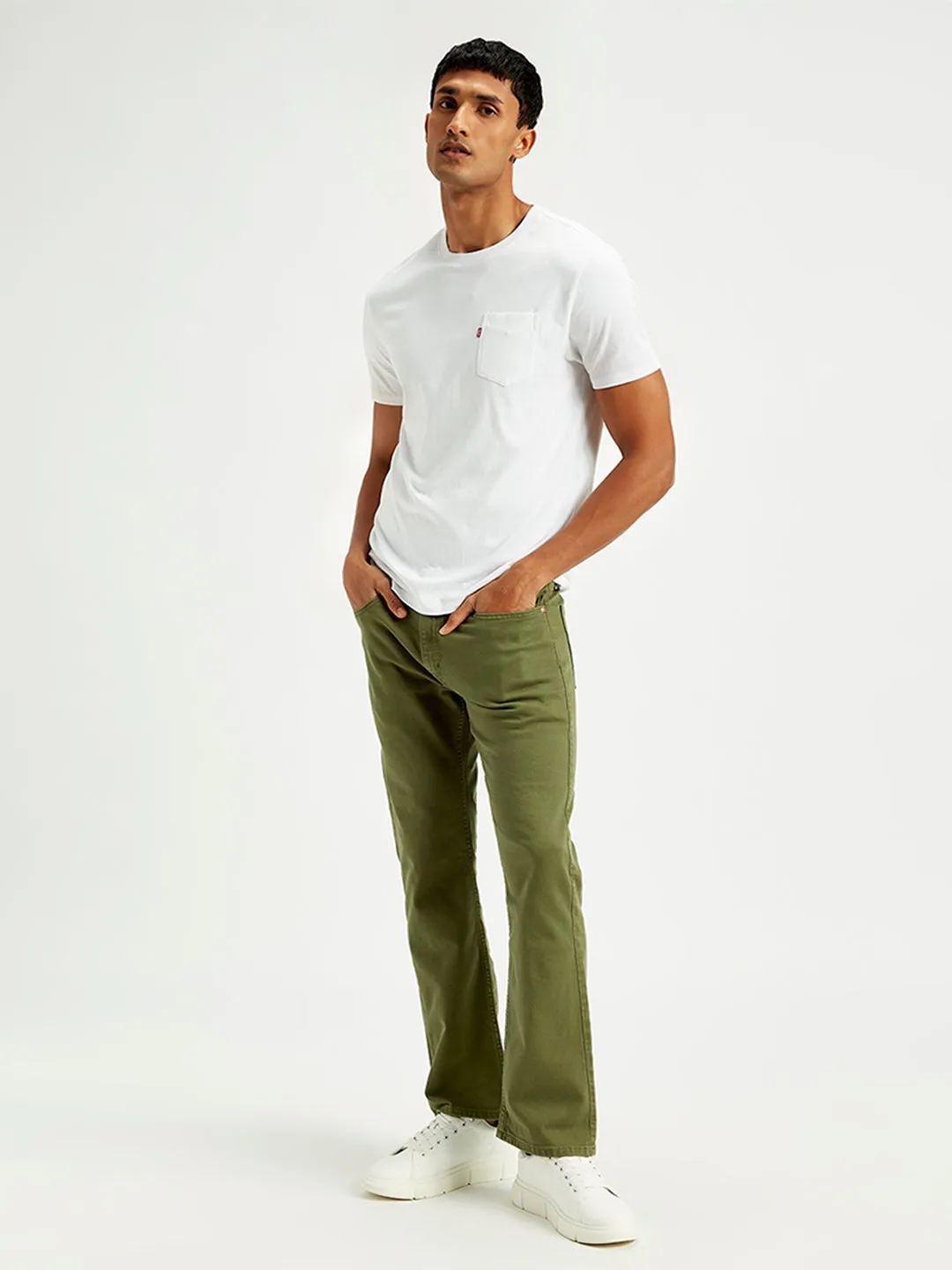 Men's 527 Olive Green Bootcut Fit Mid Rise Jeans