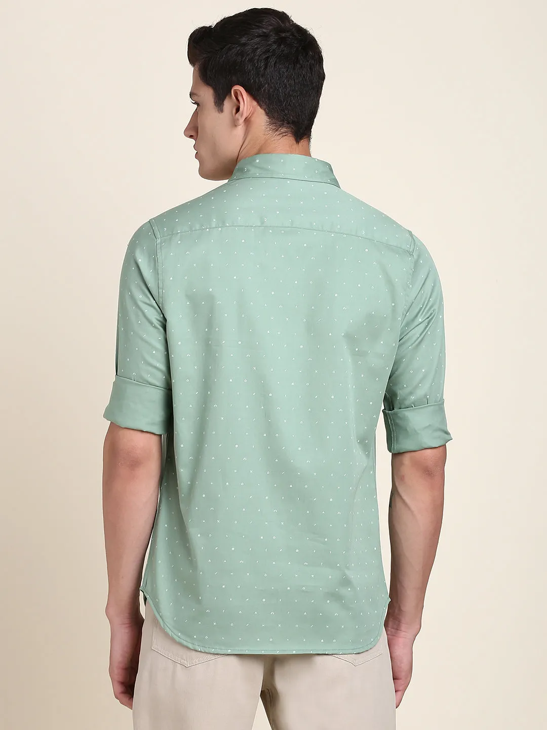 Men's Comfortable And Stylish Green Casual Shirt