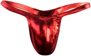 Men'S Sexy Leather Underwear Briefs T-Back G-String Thongs for Men Low Waist Solid Color Comfortable Mens Lingerie