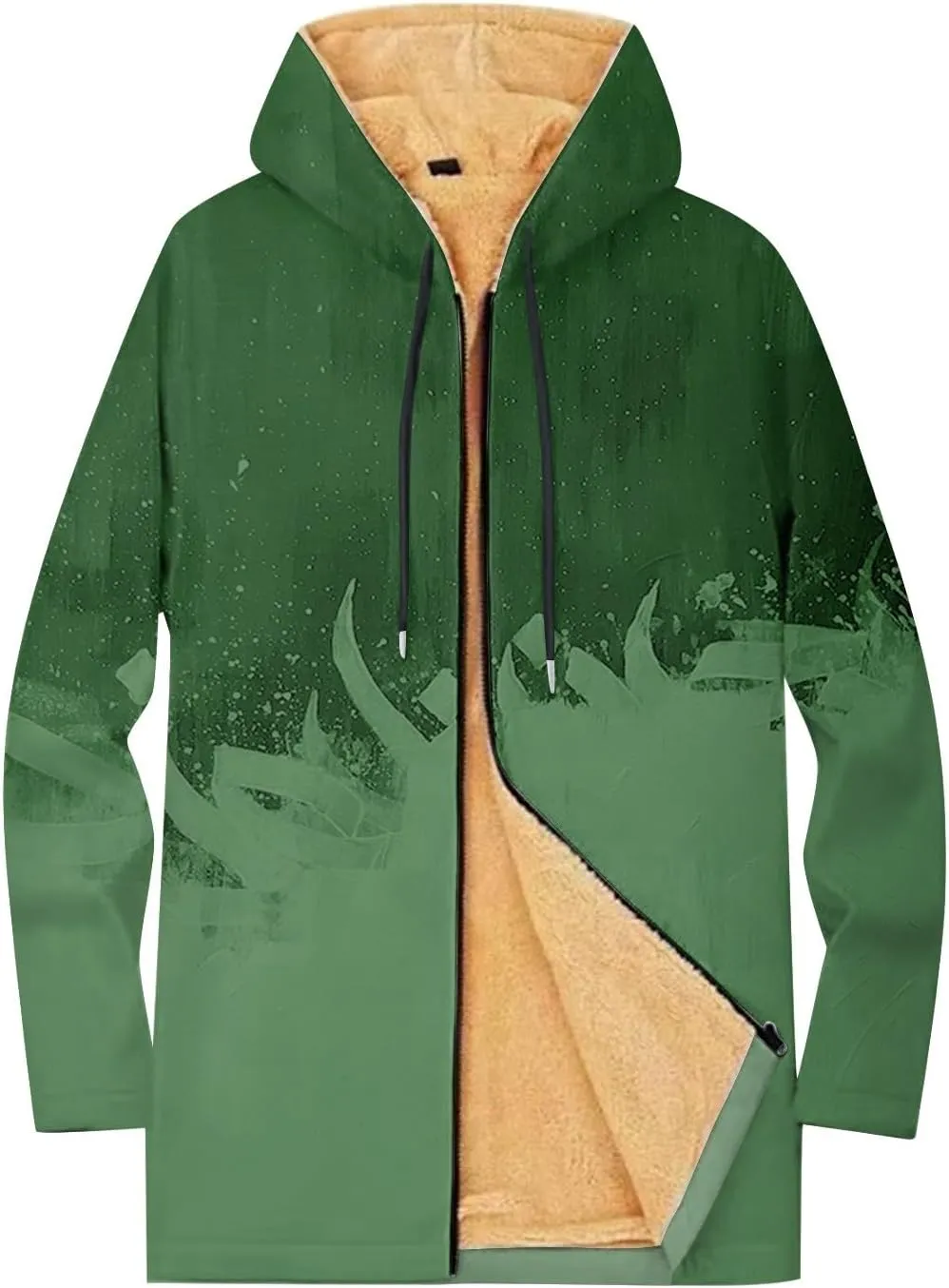 Mens Sherpa Hoodie Full-Zip Warm Heavyweight Hooded Thermal Fleece Thick Sweatshirt