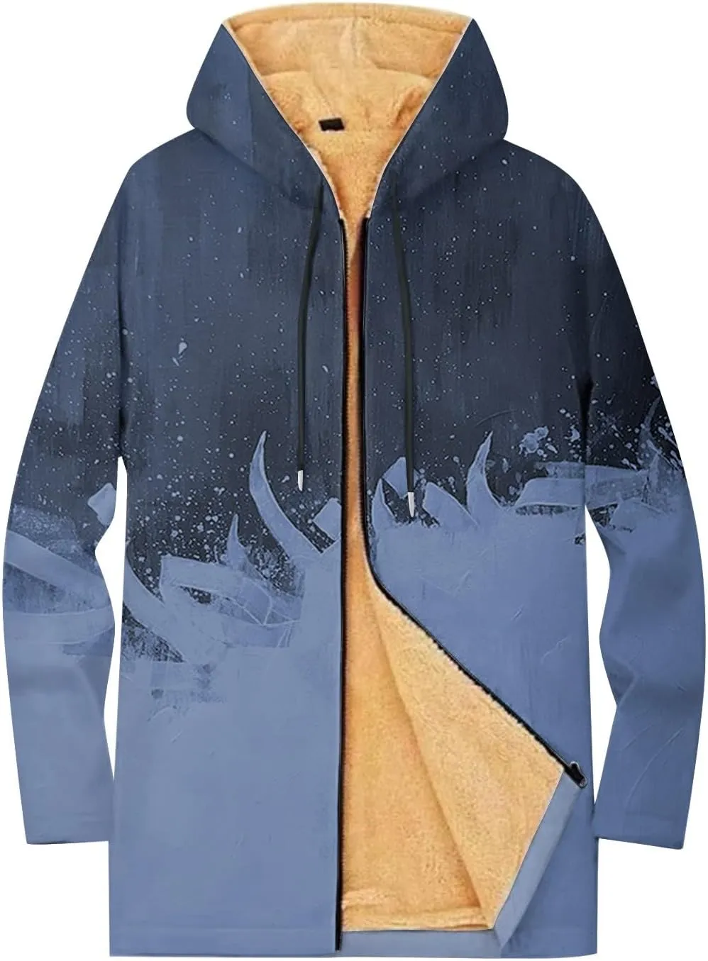 Mens Sherpa Hoodie Full-Zip Warm Heavyweight Hooded Thermal Fleece Thick Sweatshirt