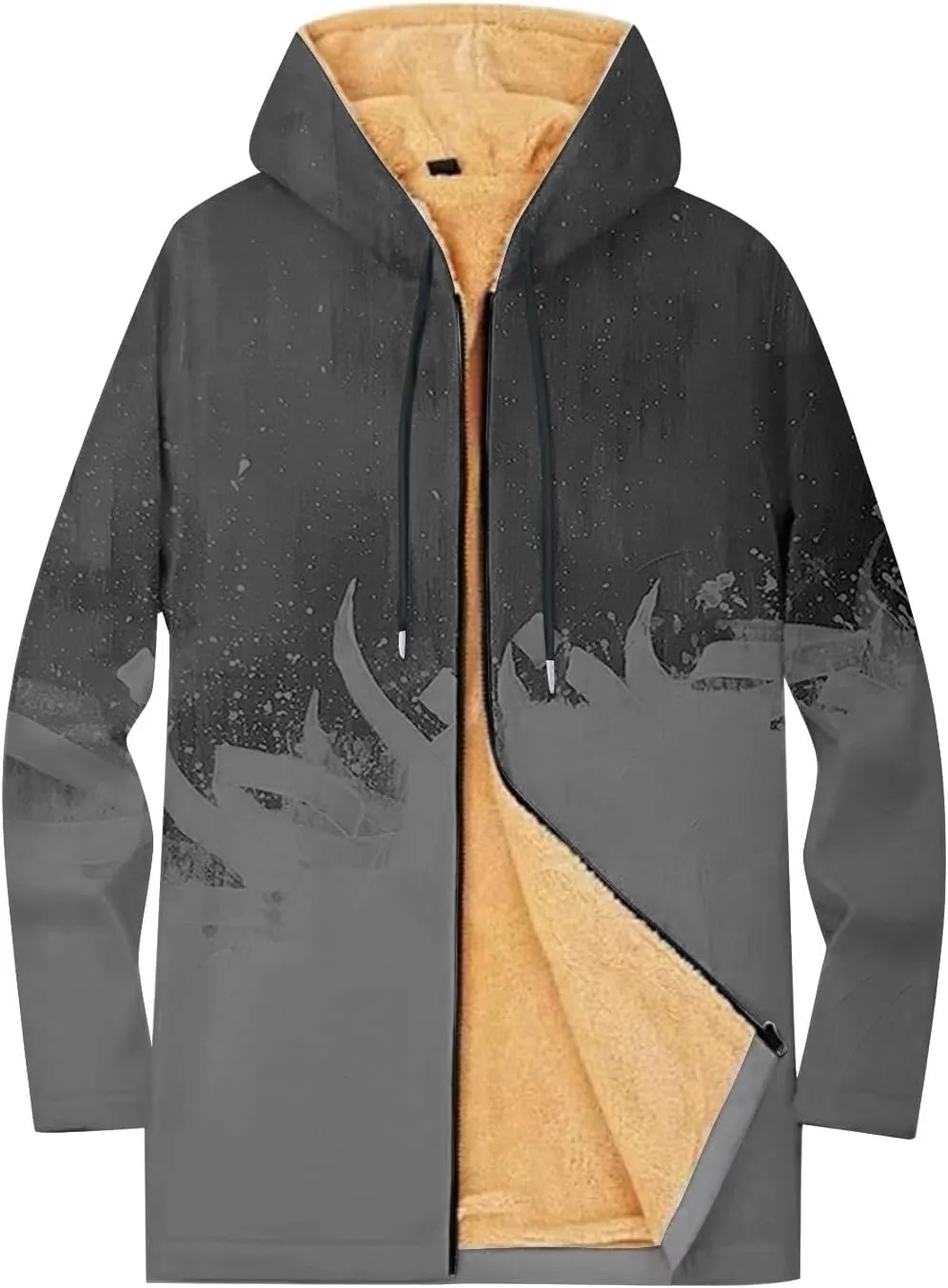 Mens Sherpa Hoodie Full-Zip Warm Heavyweight Hooded Thermal Fleece Thick Sweatshirt