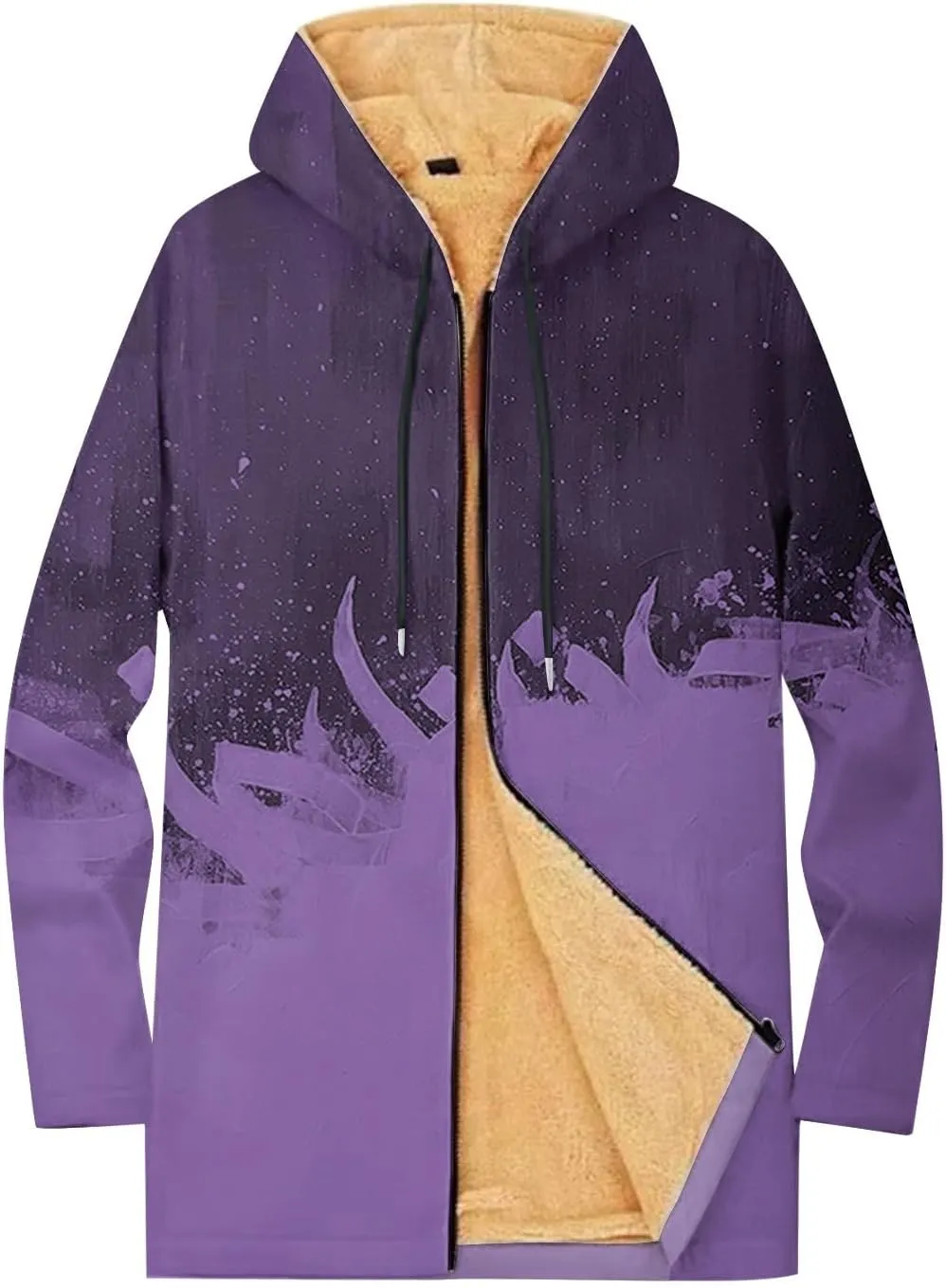 Mens Sherpa Hoodie Full-Zip Warm Heavyweight Hooded Thermal Fleece Thick Sweatshirt