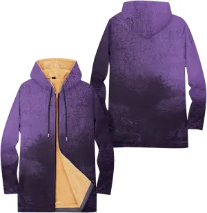 Mens Sherpa Lined Hoodie Full-Zip Winter Warm Hooded Heavyweight Thermal Fleece Sweatshirt
