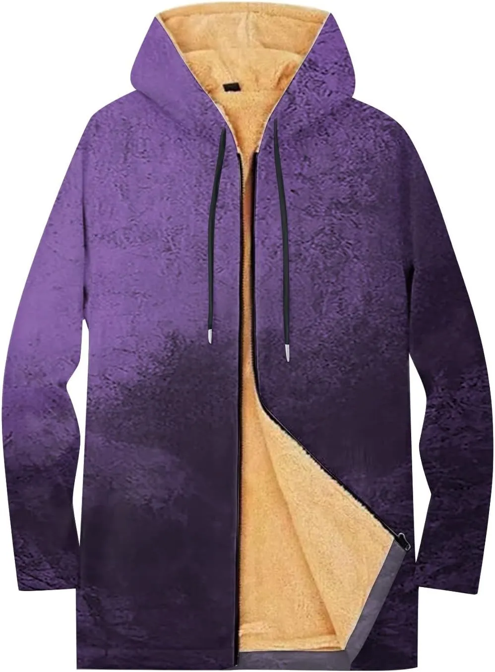 Mens Sherpa Lined Hoodie Full-Zip Winter Warm Hooded Heavyweight Thermal Fleece Sweatshirt