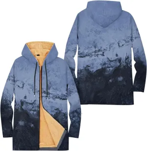 Mens Sherpa Lined Hoodie Full-Zip Winter Warm Hooded Heavyweight Thermal Fleece Sweatshirt