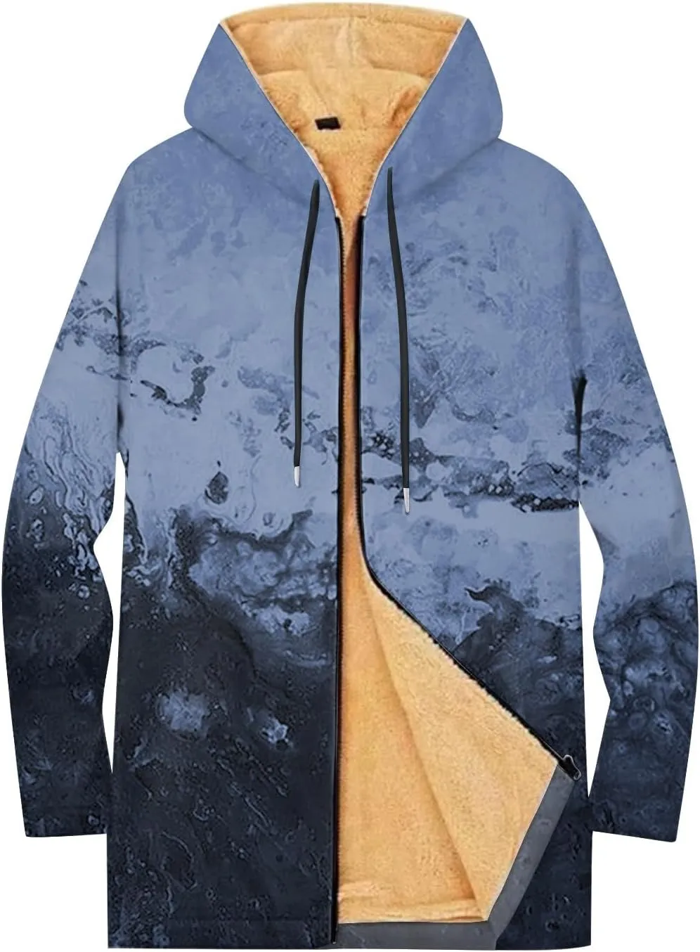 Mens Sherpa Lined Hoodie Full-Zip Winter Warm Hooded Heavyweight Thermal Fleece Sweatshirt