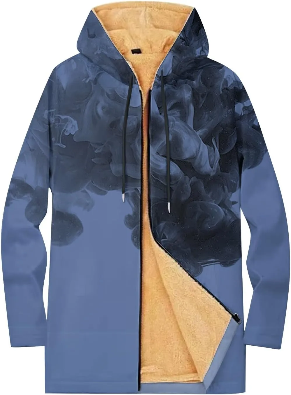 Mens Sherpa Lined Hoodie Zip Up Heavyweight Warm Sweatshirt Winter Thick Fleece Hoodies
