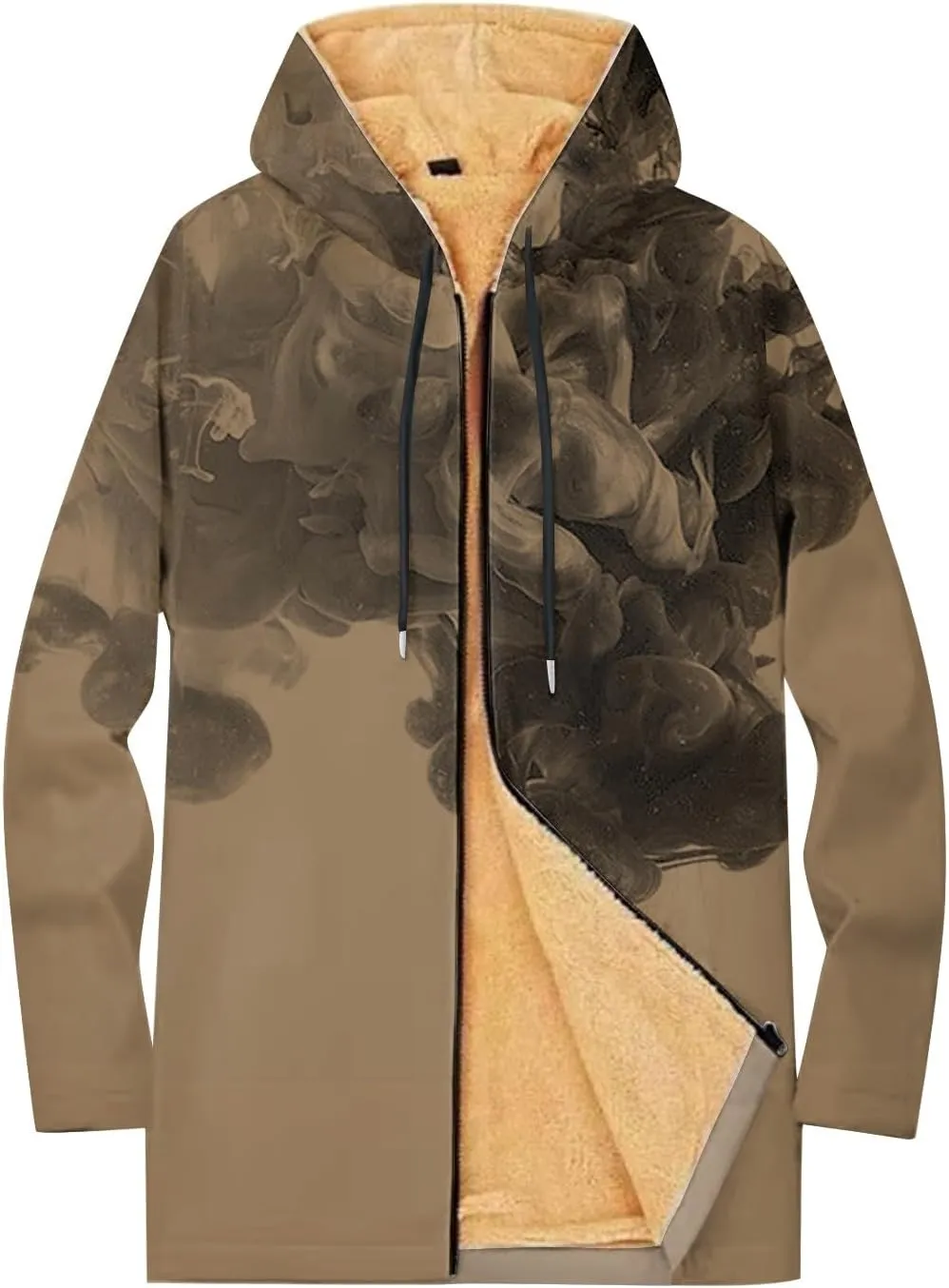 Mens Sherpa Lined Hoodie Zip Up Heavyweight Warm Sweatshirt Winter Thick Fleece Hoodies