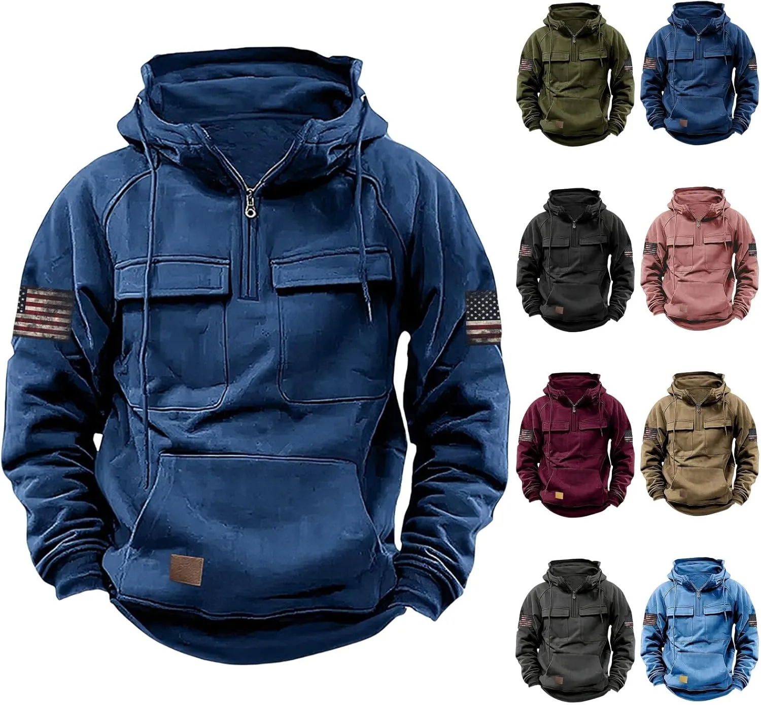 Men'S Sweatshirts Sweatshirt Men's Winter Plus Velvet Thickened Warm Cold Proof Heavy Sweatshirt Moisture Wicking &