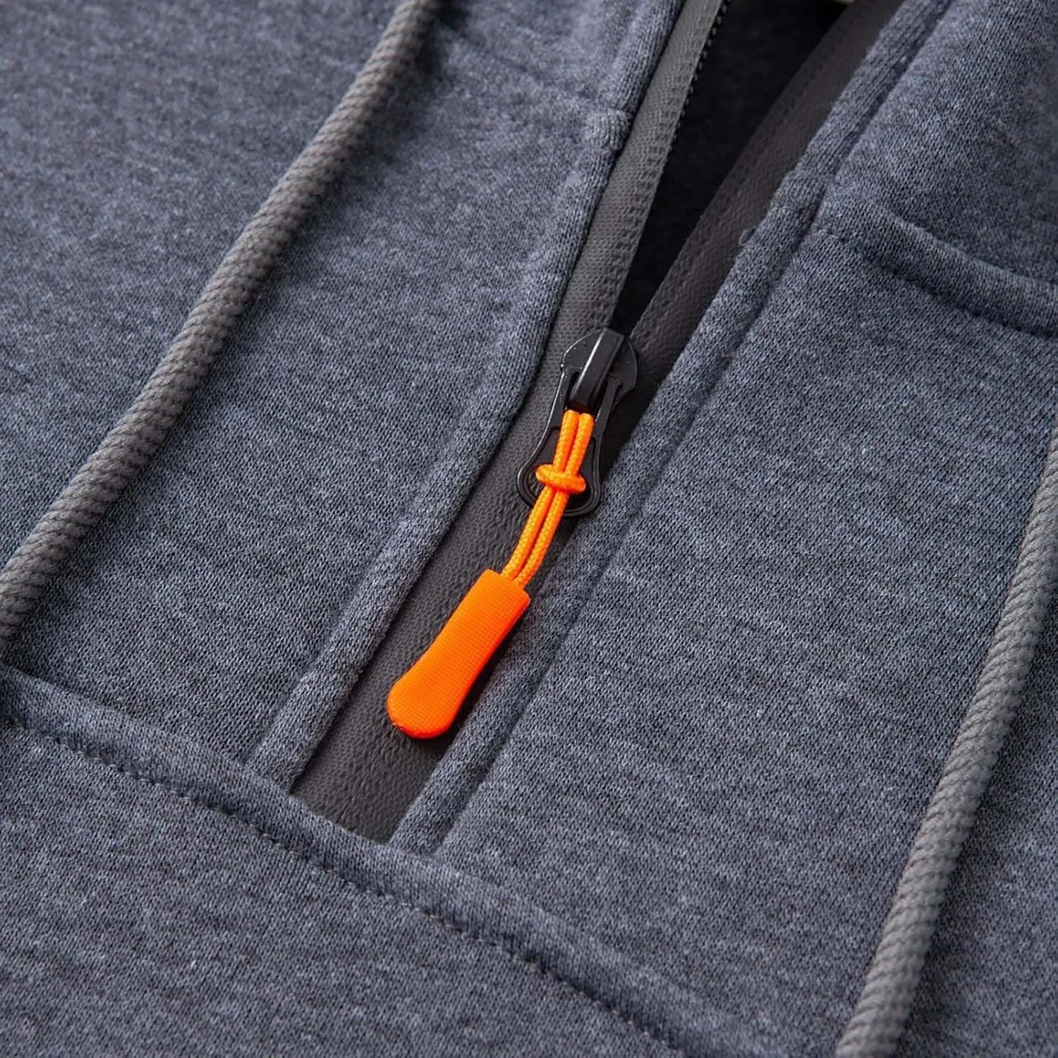 Men's Zip Hoodie Long Sleeved Loose Jogging Sport Sweatshirt Fall Casual Gym Athletic Cargo Warm Winter Pullover