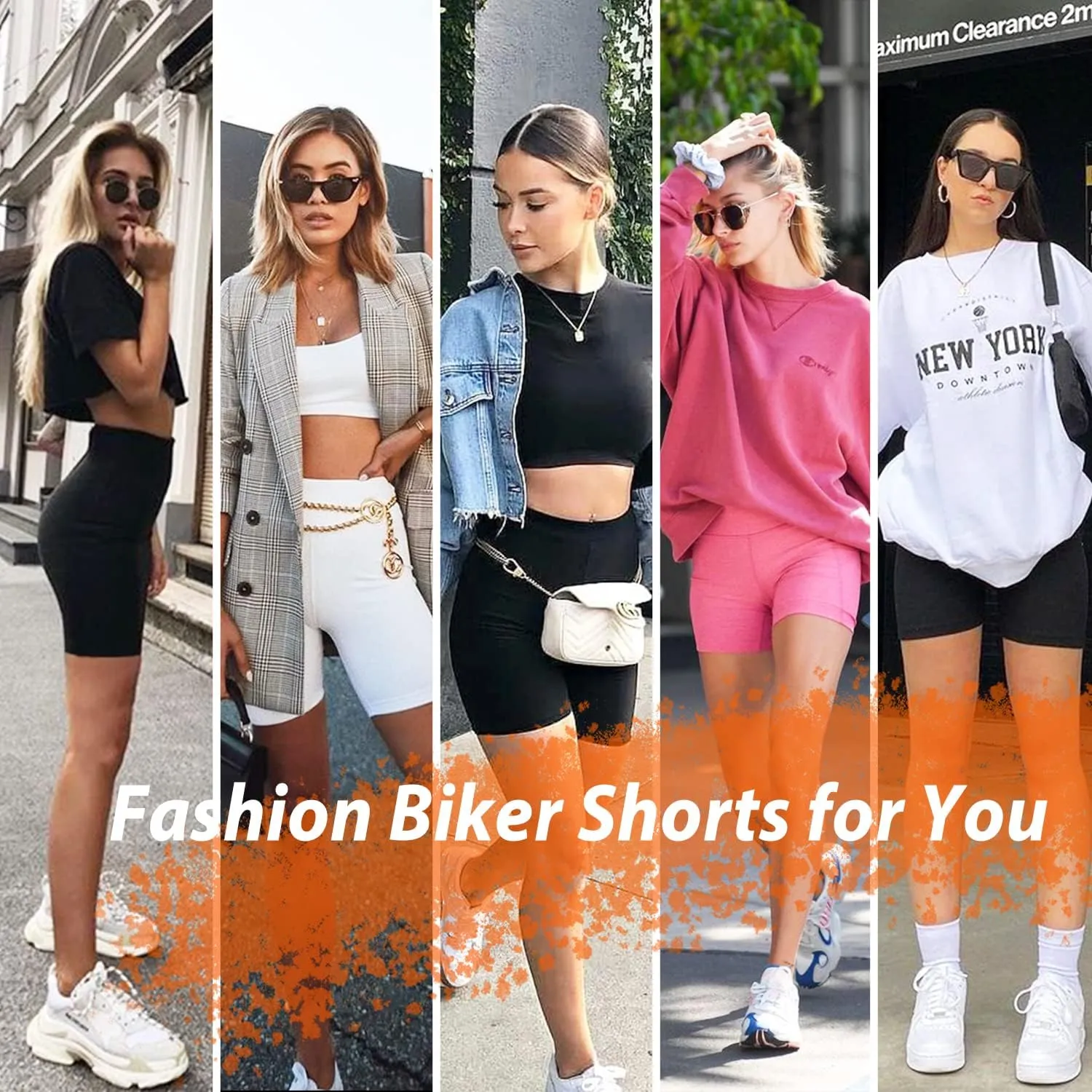 MOREFEEL 3 Pack High Waisted Biker Shorts for Women with Pockets  5" Buttery Soft Workout Yoga Athletic Shorts