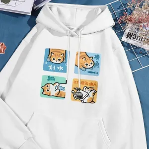 Not Wanting To Work Seriously Women Hoodies Warm Vintage Clothes Loose Casual Hoodie Fleece Crewneck Women's Sweatshirts Tops