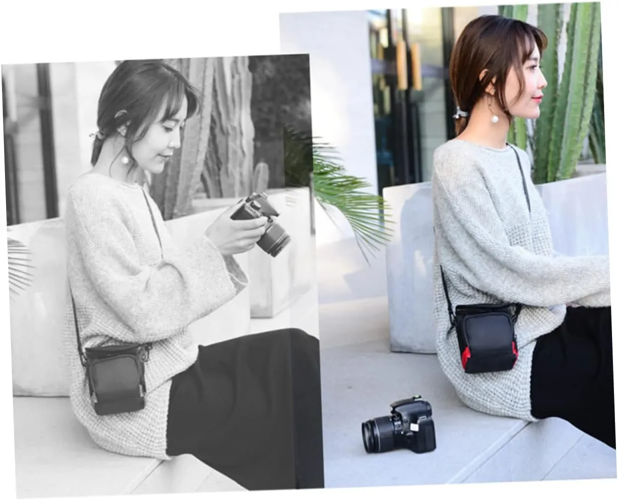 NUOBESTY Portable Camera Storage Bag Shock Cross Body Camera Holder for Outdoor Travel Shoulder Pouch for Dslrs Comfortable Reliable Design