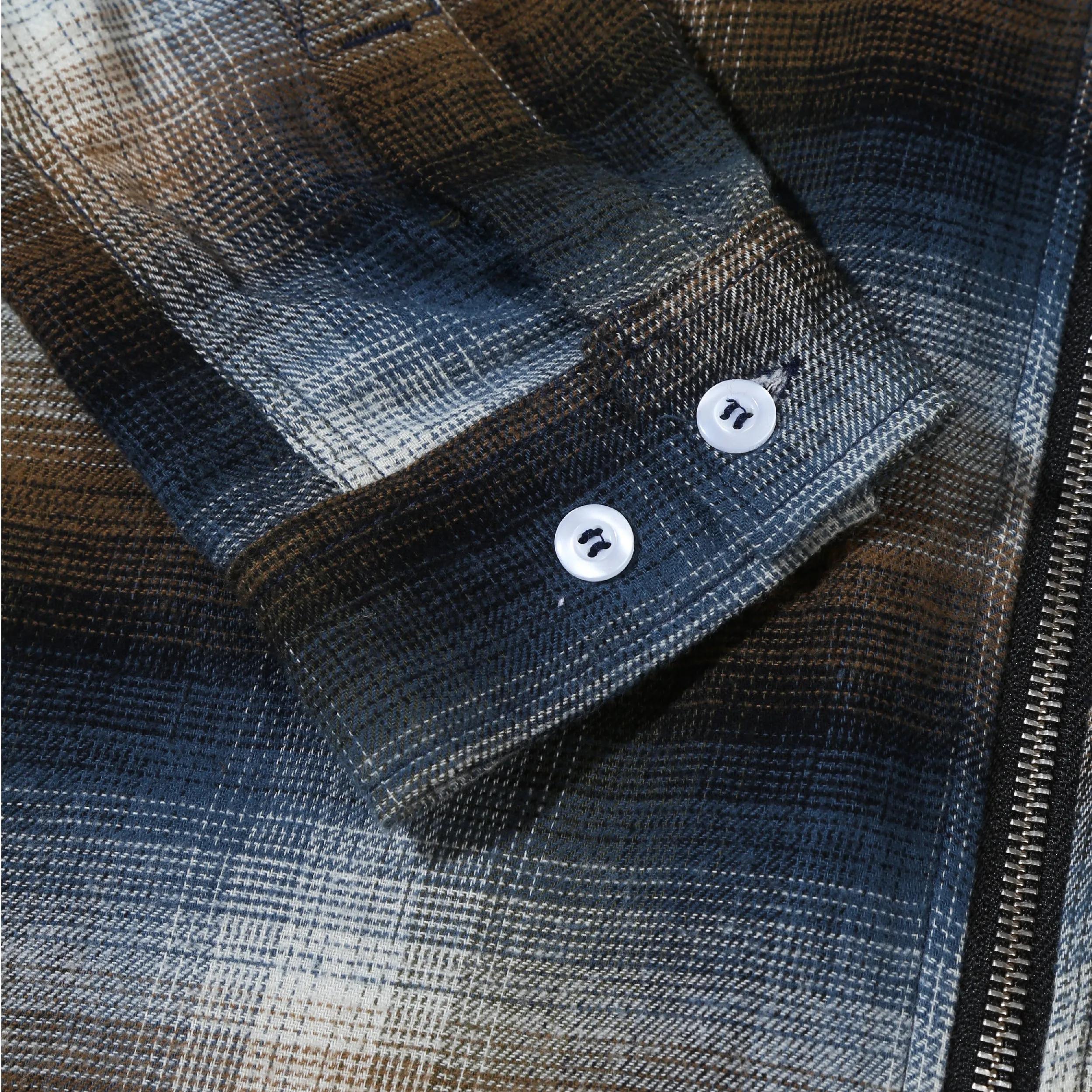 Orbis Zip Shirt Plaid - Blue/Brown