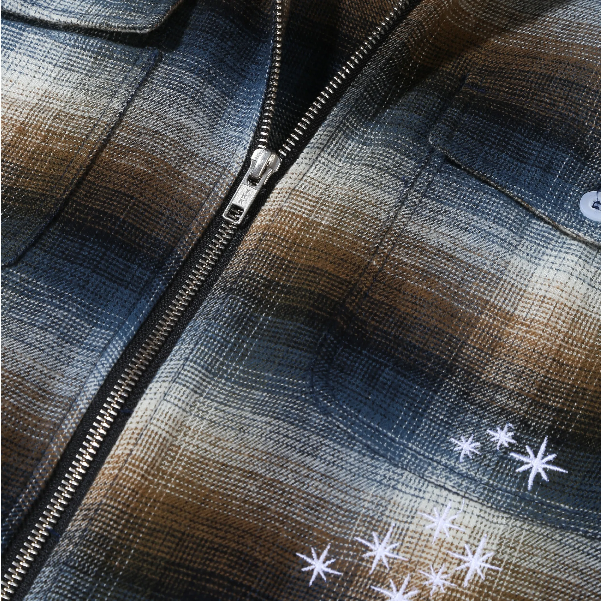Orbis Zip Shirt Plaid - Blue/Brown