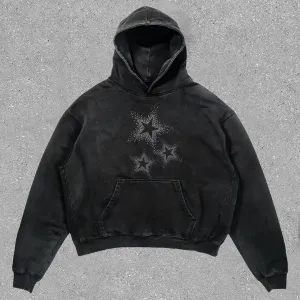 Oversized Bling Stars Vintage Hoodie