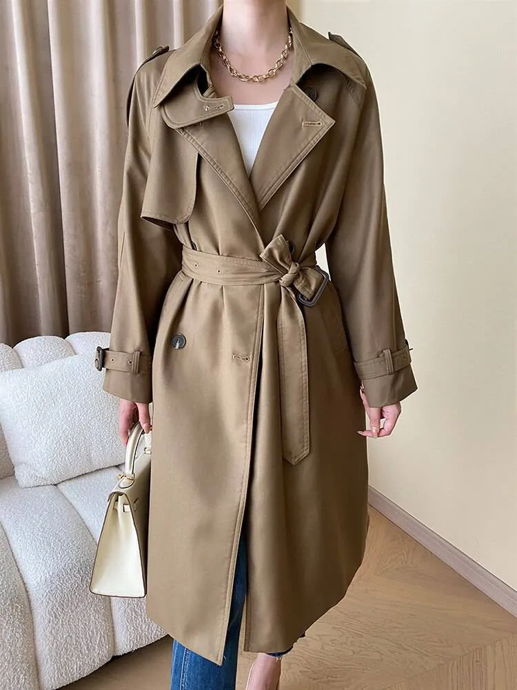 Patty Double Breasted A-Line Trench Coats
