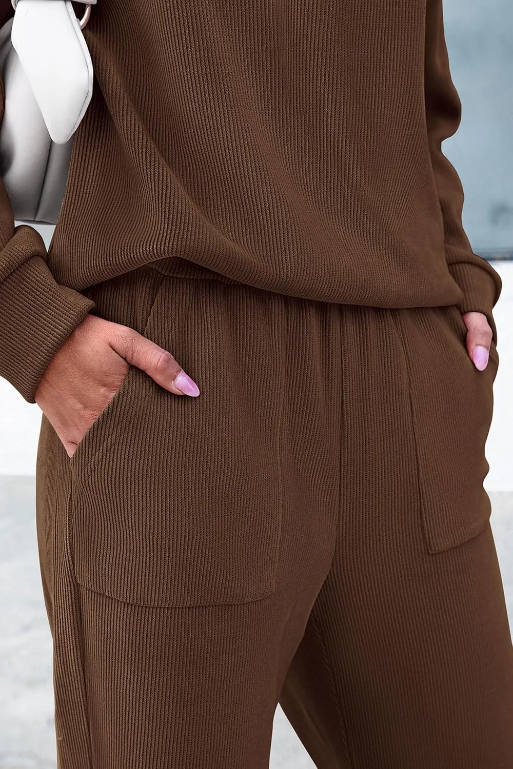 PRETTYGARDEN Women's 2 Piece Outfits 2024 Winter Fashion Tracksuits Long Sleeve Pullover Tops Straight Leg Pants Lounge Sets