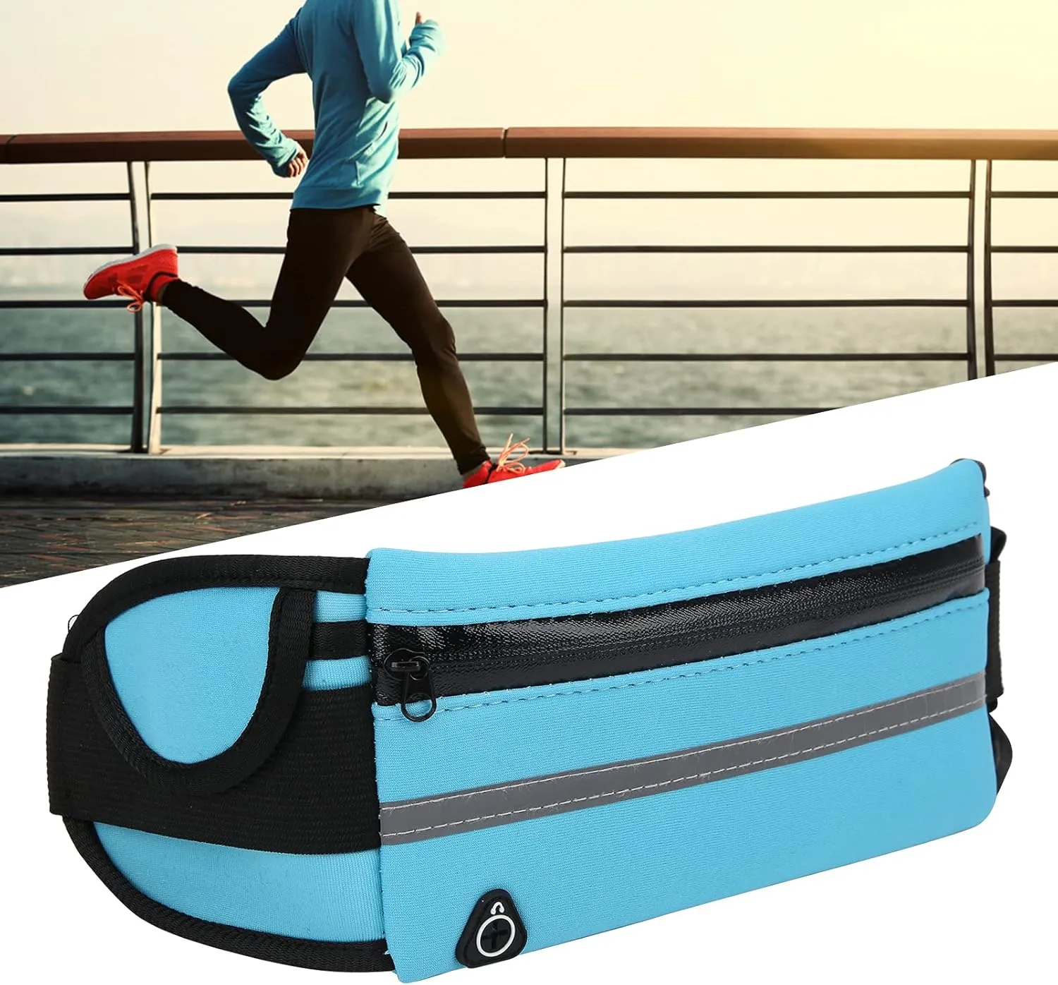 Running Waist Pack Outdoor Sports Waist Belt Bag Comfortable Unisex Fanny pack for Women Men Workout Cycling Travelling Waist Pouch (Blue)
