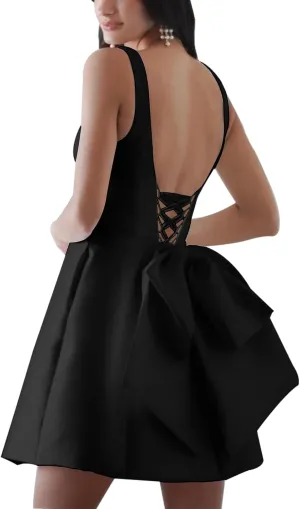 Satin Homecoming Dress 2025 Short Wedding Dress for Bride Sleeveless A Line Prom Gown