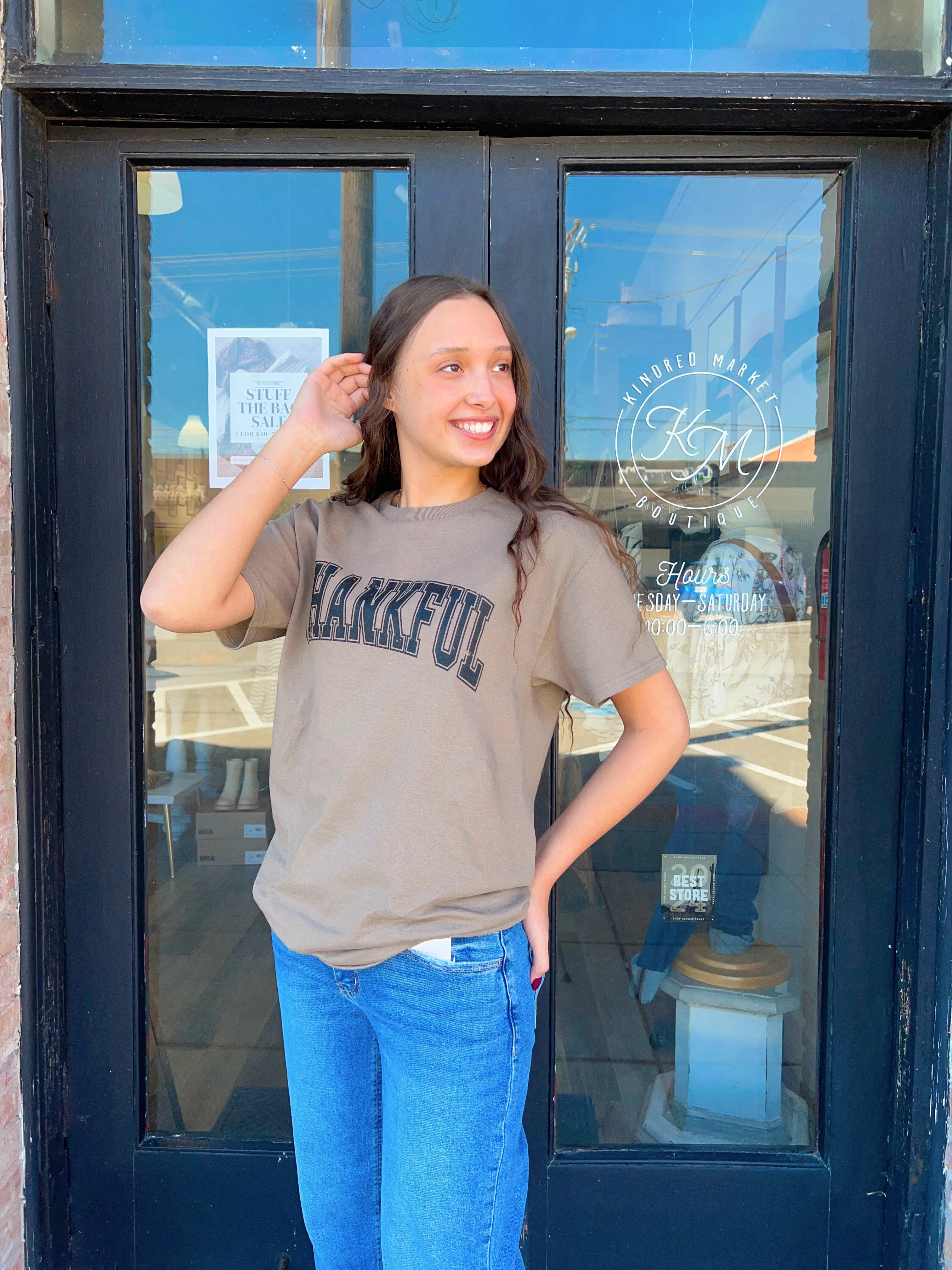 Savana Brown Thankful TEE