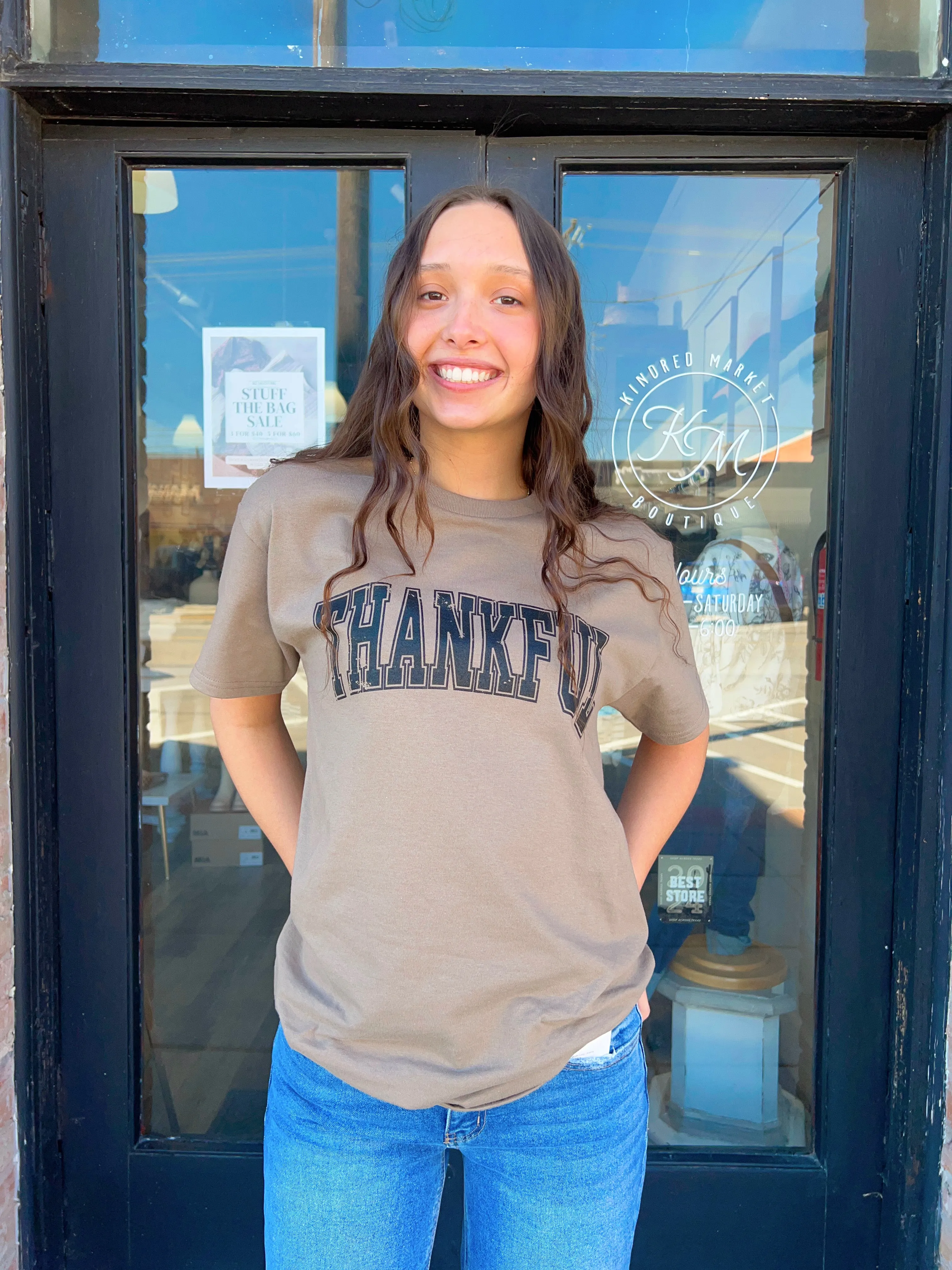 Savana Brown Thankful TEE